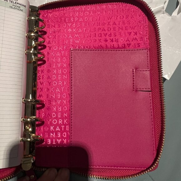 Kate Spade sweetheart hot pink leather Wellesley Planner Agenda - Picture 10 of 14